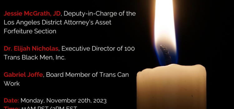 Join Us Live in Honor of Transgender Day of Remembrance: Nov 20