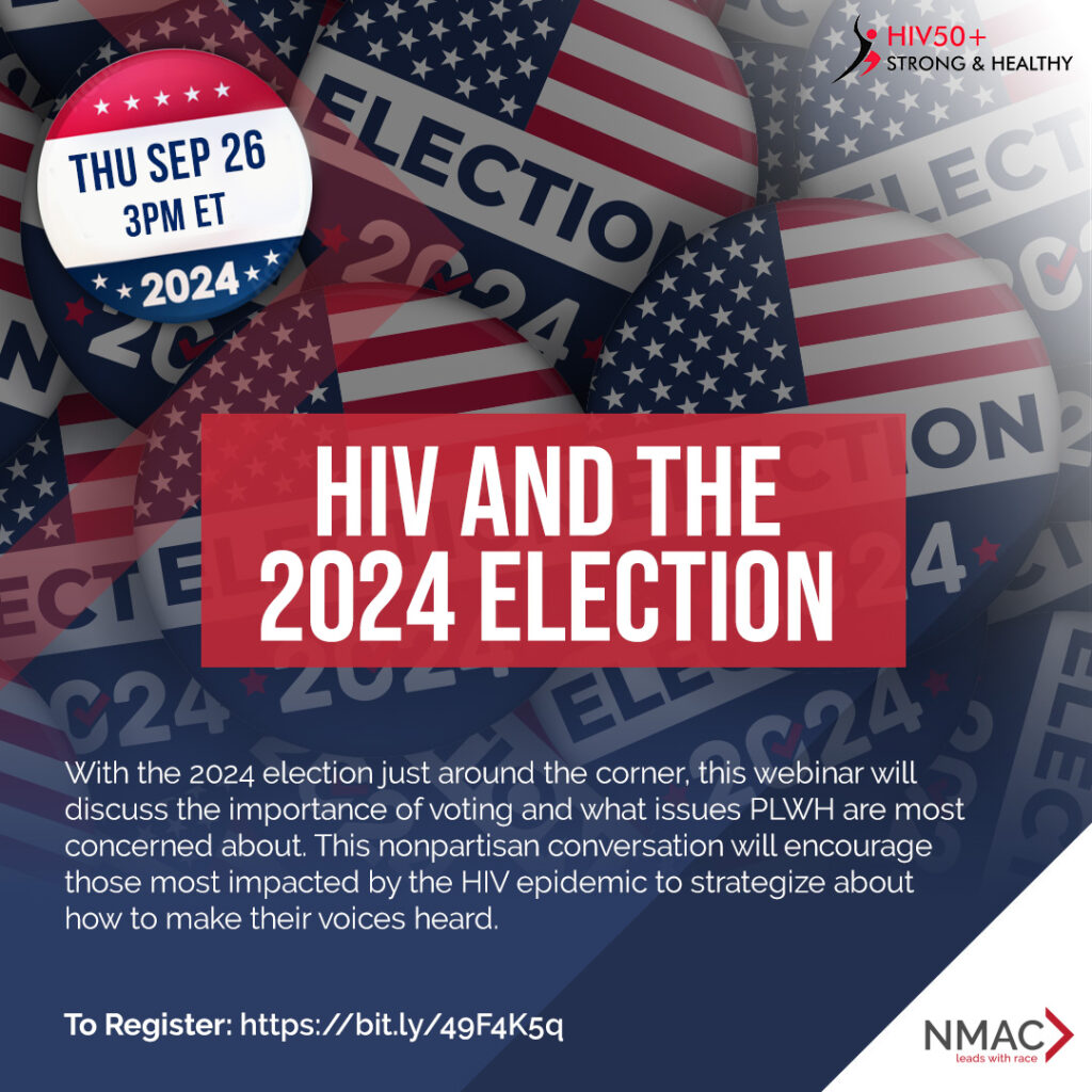 A flyer for an event on September 26th, 2024 for H.I.V. and the election.