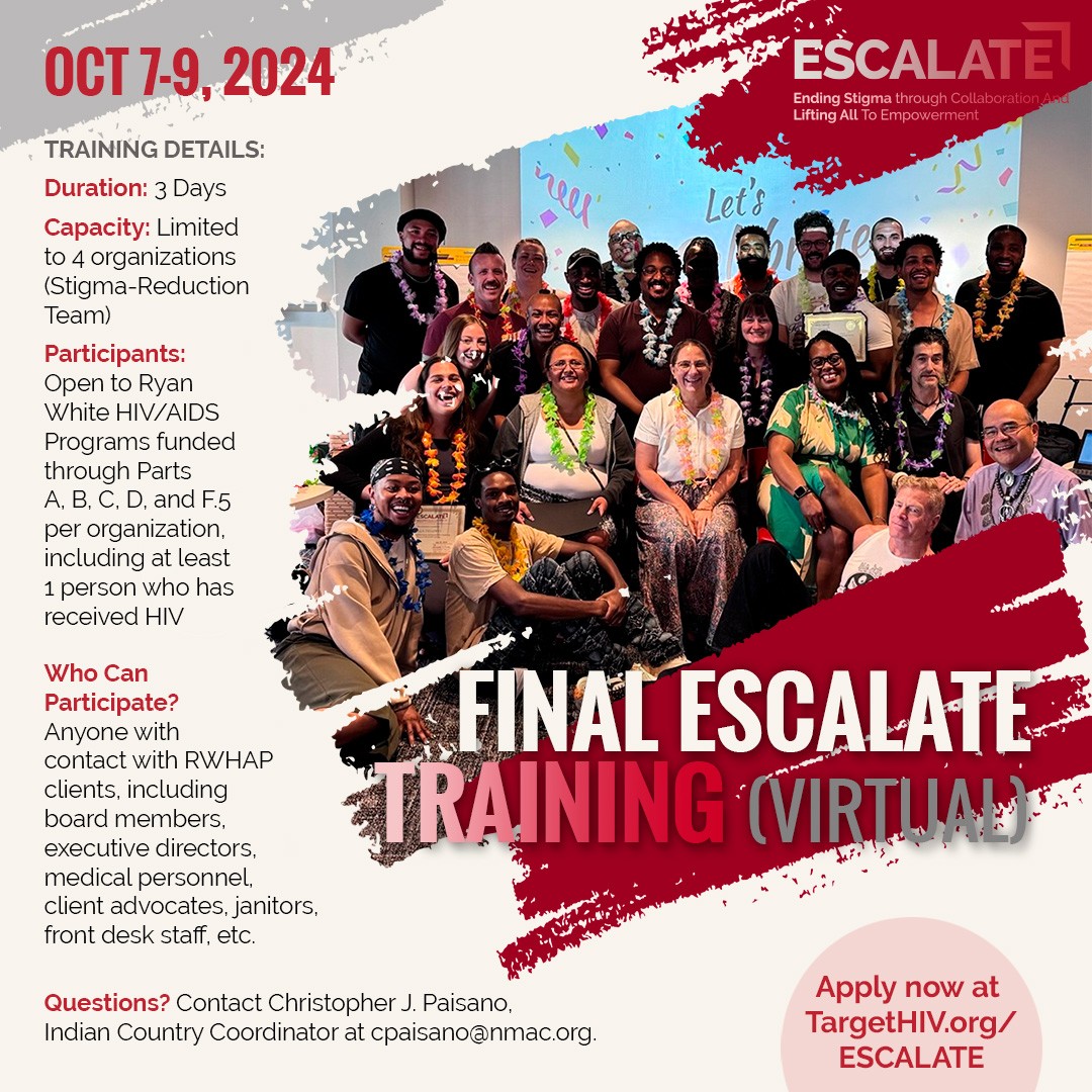 Final ESCALATE training (virtual) October 7-9, 2024