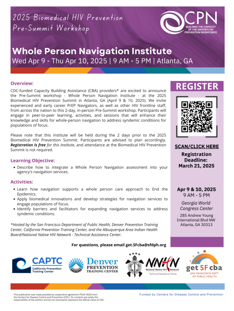 Event Flyer for Whole Person Navigation Institute 2025